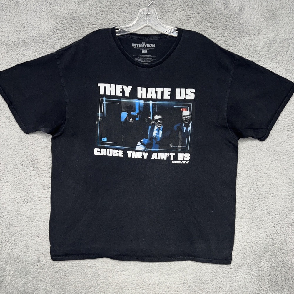 The Interview Shirt Men's 2XL XXL Black 2015 They Hate Us Cause It Ain't Us Tee